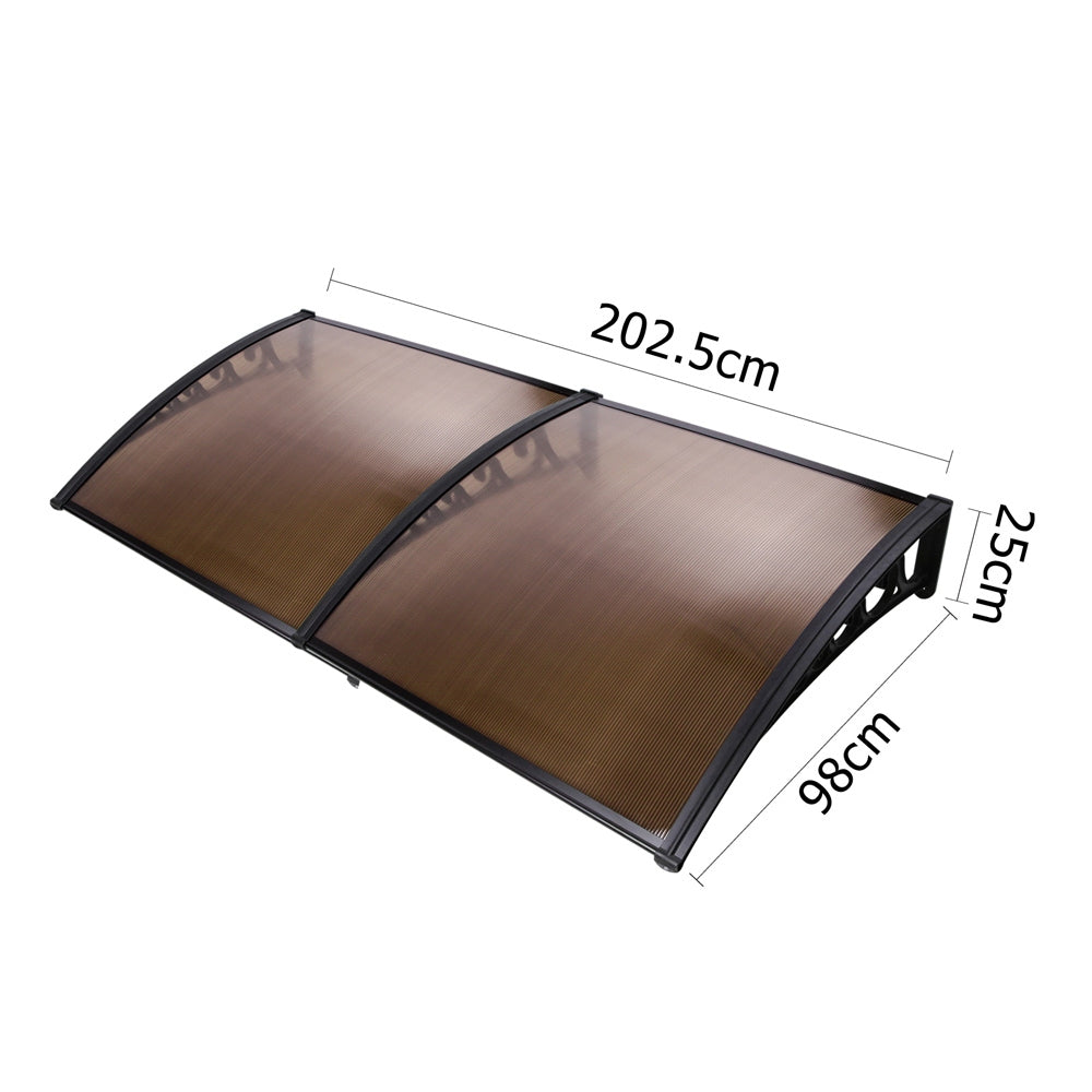 Window Awning | Door Canopy | 1m x 2m | Brown