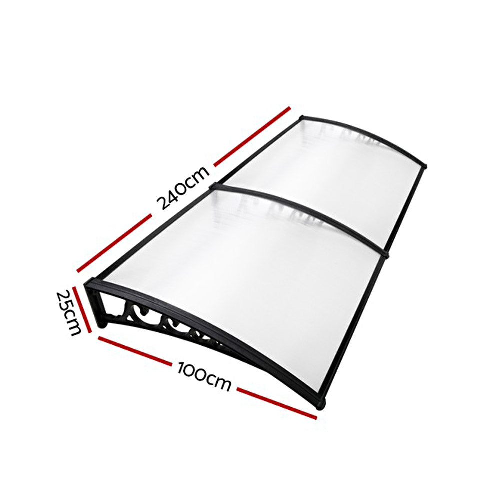 Window Door Awning | 1mx2.4m | Transparent