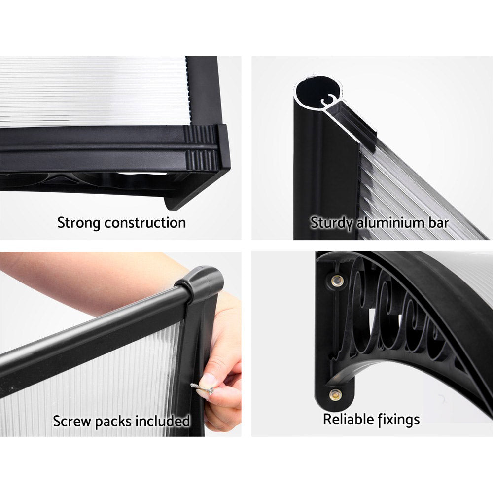 Window Door Awning | 1mx2.4m | Transparent