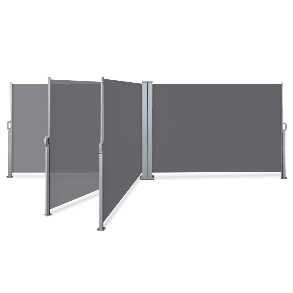 Side Awning | Sun Shade | Outdoor | Retractable Privacy Screen | 1.8MX6M | Grey