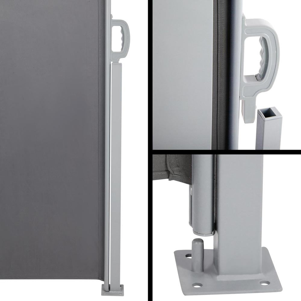 Side Awning | Sun Shade | Outdoor | Retractable Privacy Screen | 2x6M | Grey