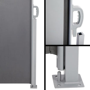 Side Awning | Sun Shade | Outdoor | Retractable Privacy Screen | 2x6M | Grey