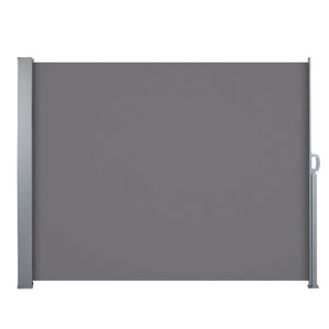 Set of 2 Side Awning | Sun Shade | Outdoor Blinds | Retractable Screen | 1.8x3M | Grey