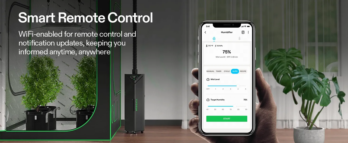 AeroStream H19 Intelligent Humidifier | 19L WiFi-Enabled with Temp & Humidity Probe for Grow Tents & Indoor Spaces