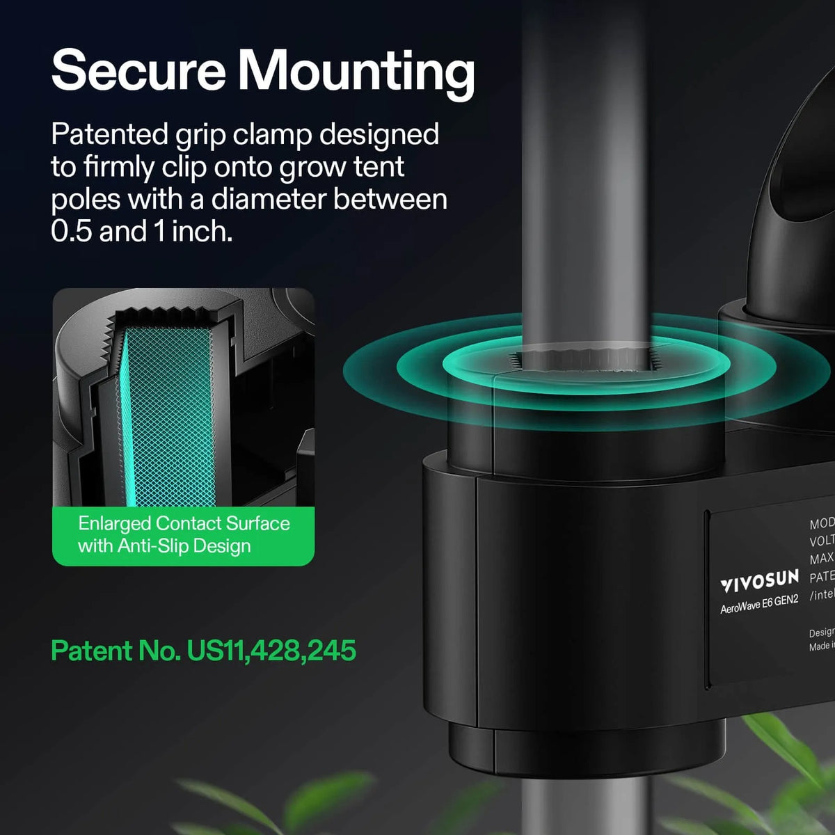 AeroWave E6 Gen2 6″ Clip Fan | EC Motor, Oscillating, Smart-Controlled Grow Tent Fan | 10 Speeds, IP54 Rated