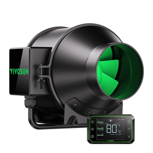 AeroZesh G4 4″ Inline Fan + GrowHub E42A WiFi Controller | 195 CFM EC Ventilation Fan | Temp & Humidity Sensor