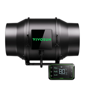 AeroZesh G6 6″ Inline Fan + GrowHub E42A WiFi Controller | 388 CFM EC Ventilation Fan | Temp & Humidity Sensor