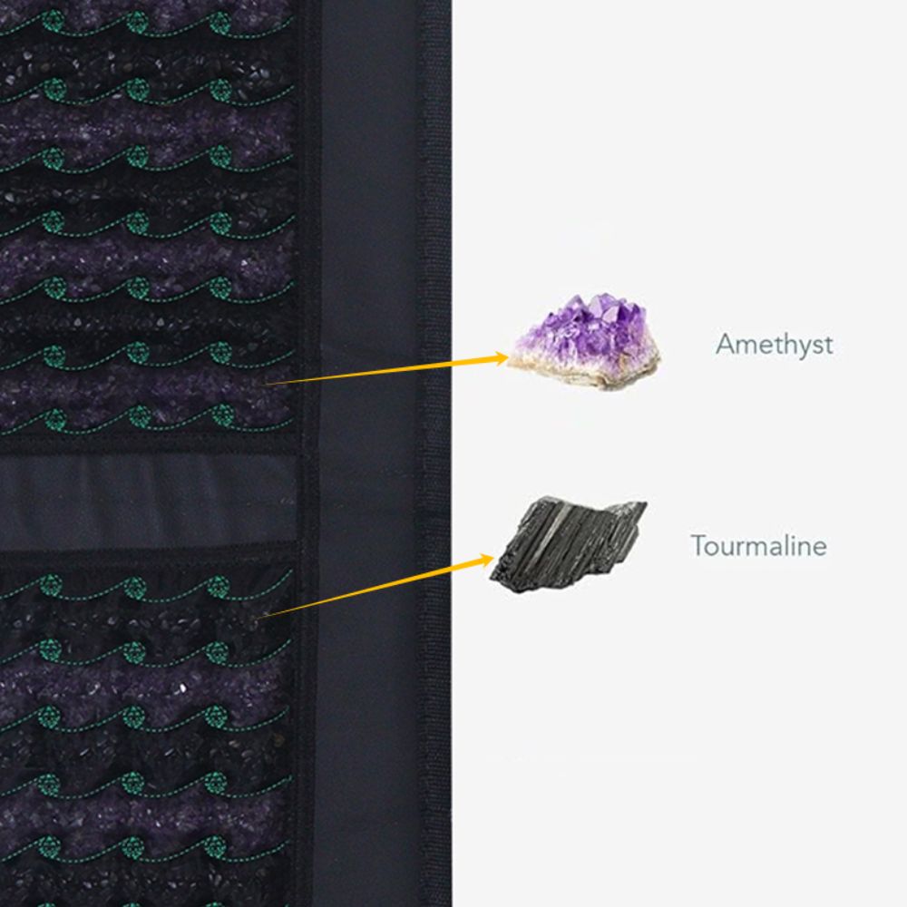 Amethyst & Tourmaline Infrared Heating Mat | 100cm x 50cm | Adjustable PEMF Therapy (3-23Hz) | 660nm Red Light Therapy | Professional Crystal Recovery Pad