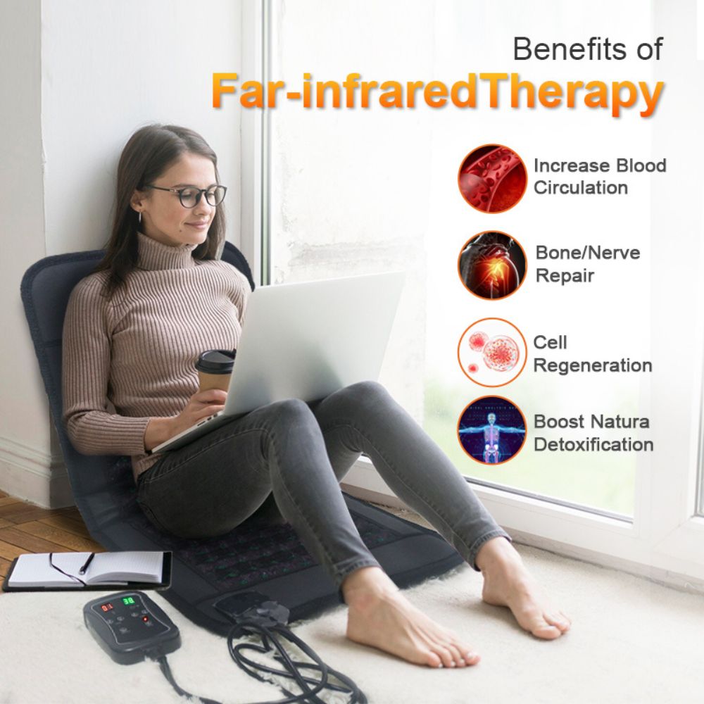 Amethyst & Tourmaline Infrared Heating Mat | 100cm x 50cm | Adjustable PEMF Therapy (3-23Hz) | 660nm Red Light Therapy | Professional Crystal Recovery Pad
