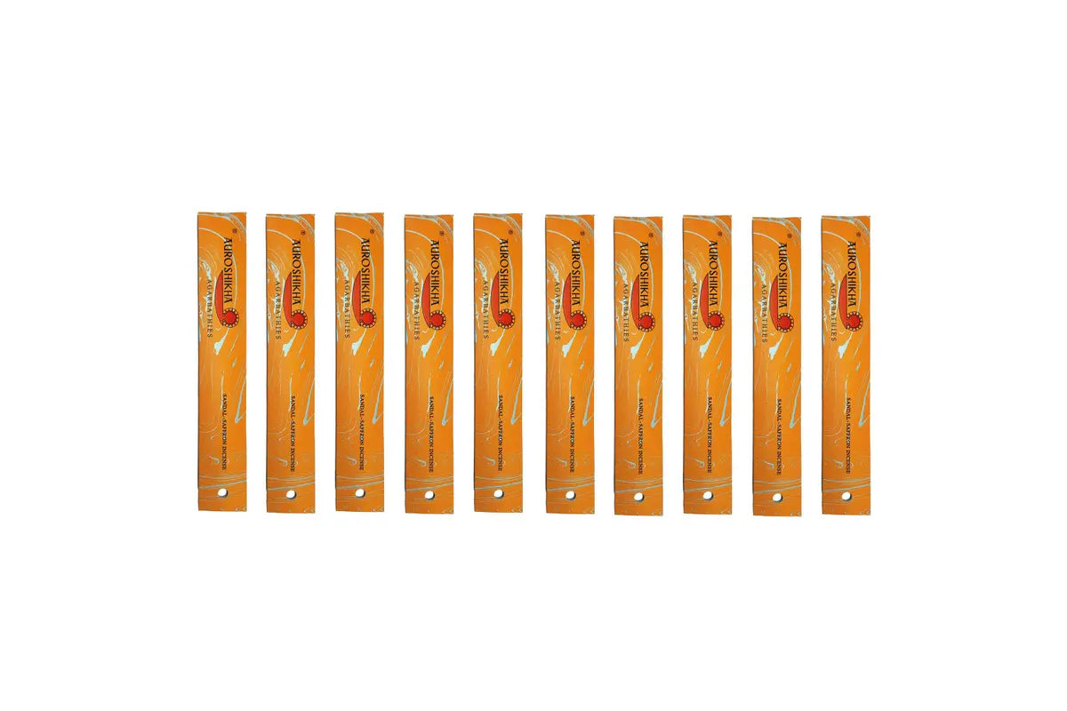 Auroshikha Saffron Sandal Incense | 10 Pack