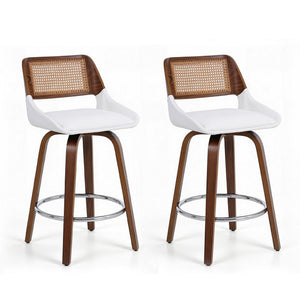 Bar Stools Set of 2 | Swivel | 60cm Seat Height | Wooden Counter Stools
