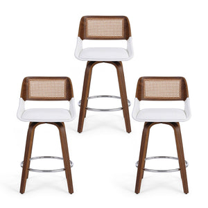 Artiss Wooden Bar Stools Set of 3 Swivel Kitchen Counter Stool Chair 60cm Seat Height