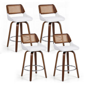 Bar Stools Set of 4 | Swivel | 60cm Seat Height | Wooden Counter Stools