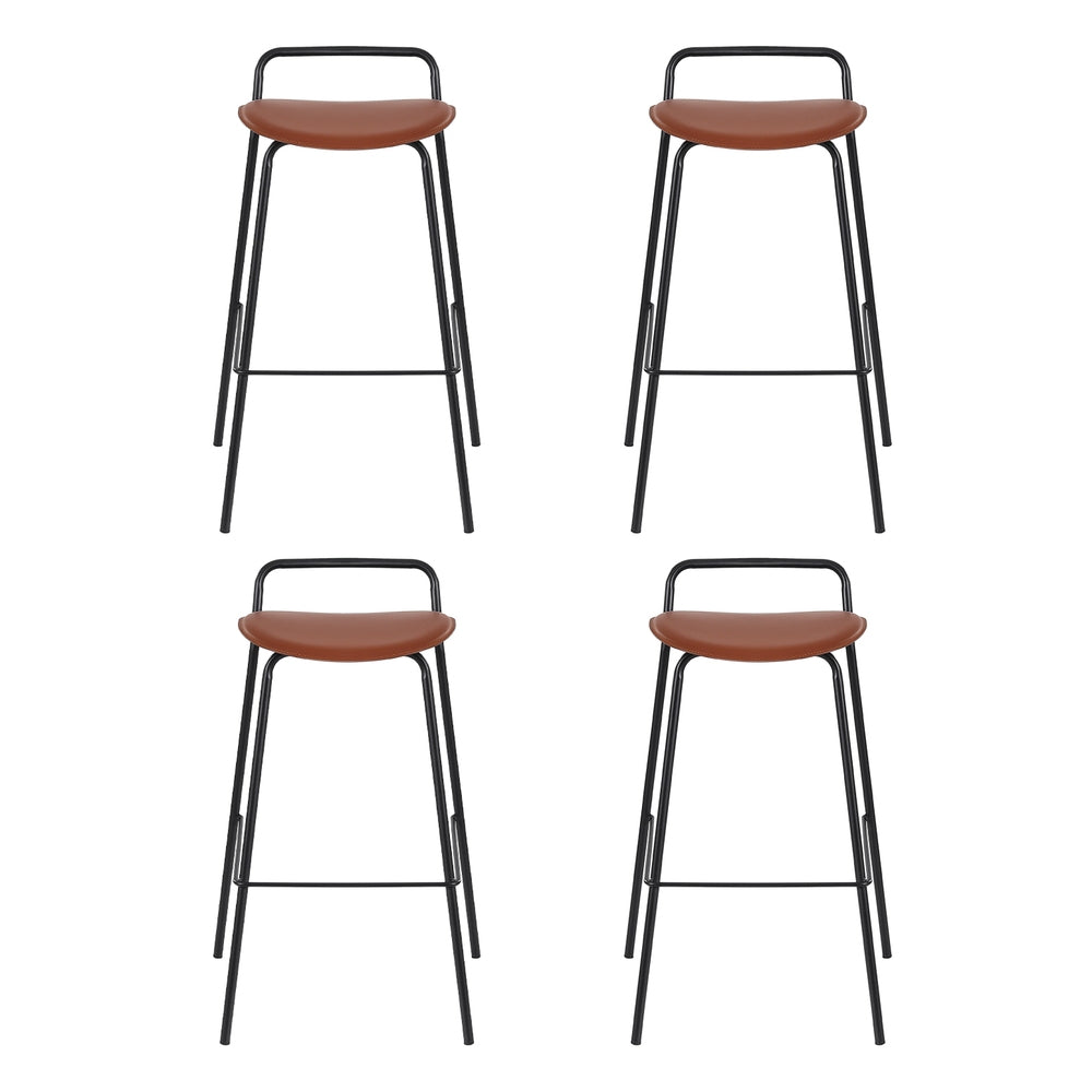 4x Artiss Bar Stools | Kitchen Counter Dining Chairs | Metal | Brown
