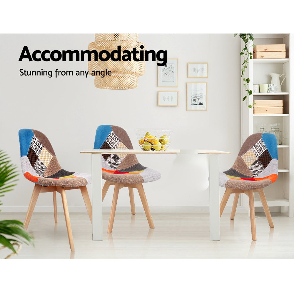 Artiss Dining Chairs | Set of 4 | Fabric | Retro Replica DSW