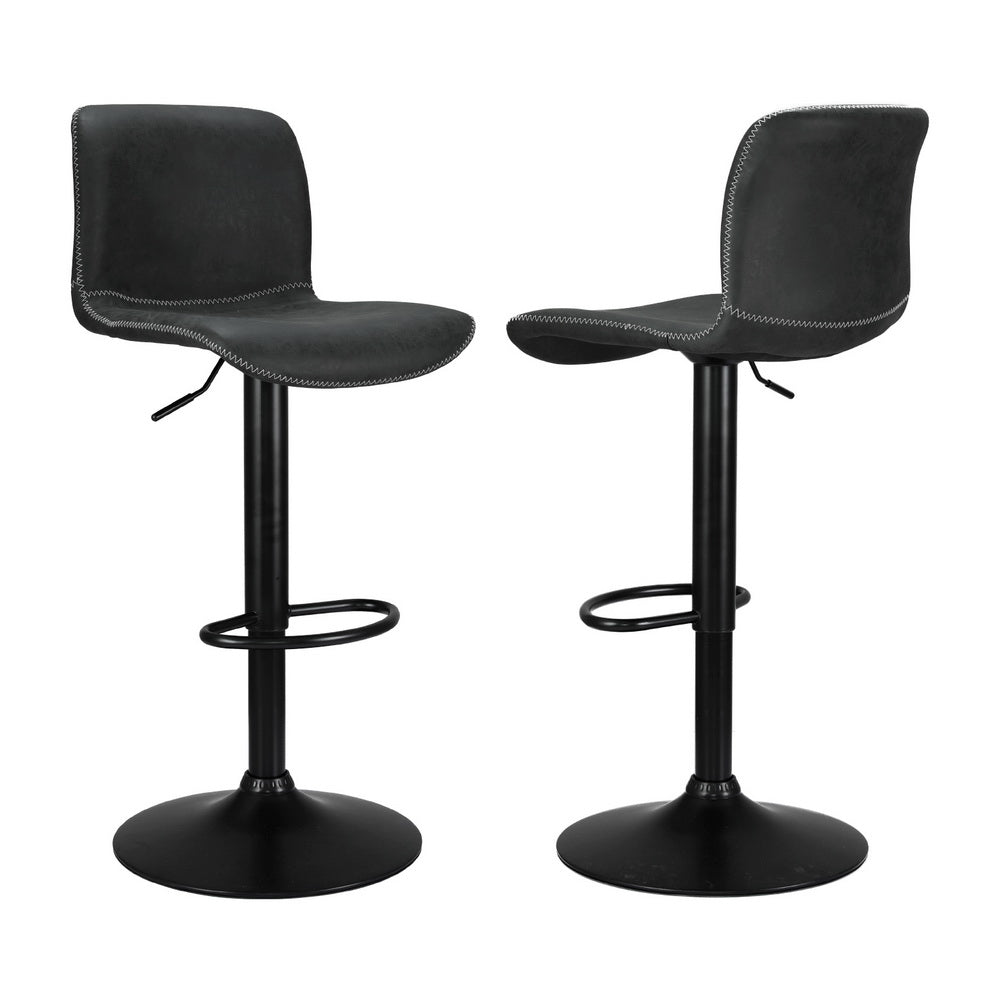 4x Bar Stools | Kitchen Swivel | Gas Lift Chairs | Black