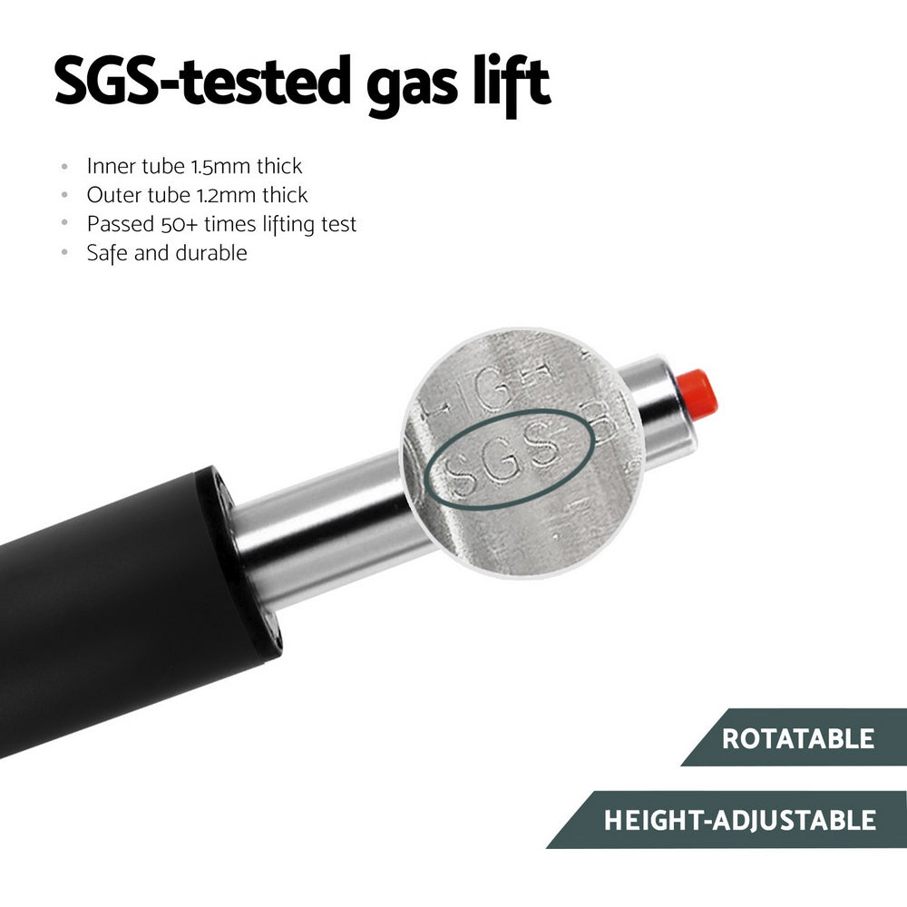 4x Bar Stools | Vintage Leather | Swivel | Gas Lift | Black