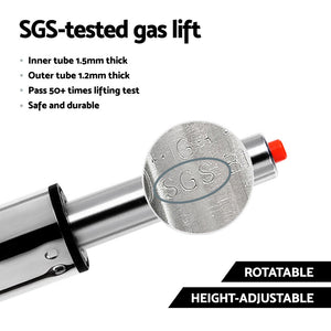 4x Bar Stools | Gas Lift | Velvet | Woven Backrest | Navy