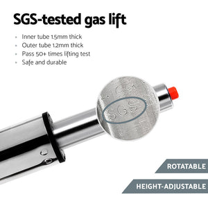 4x Bar Stools | Fabric | Gas Lift w/Armrest | Grey