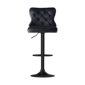 Artiss Bar Stools | 4X Velvet | Adjustable Height | Nailhead Trim