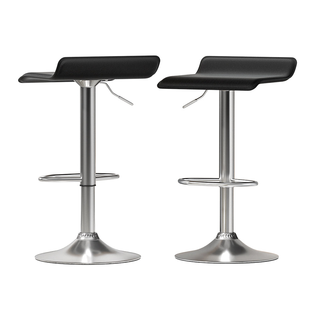 2x Bar Stools | Faux Leather Chair | Black