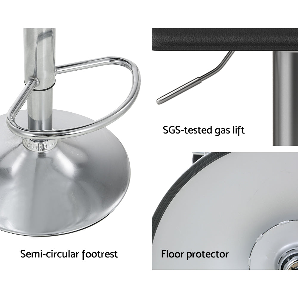 2x Bar Stools | Faux Leather Chair | Black