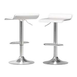 2x Bar Stools | Faux Leather Chair | White