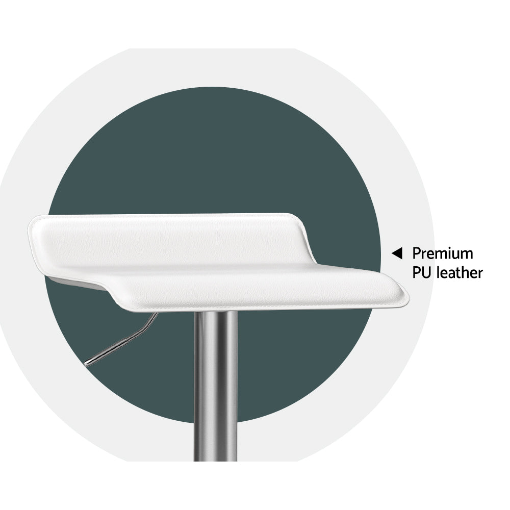 2x Bar Stools | Faux Leather Chair | White