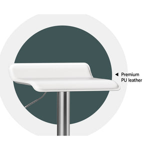 2x Bar Stools | Faux Leather Chair | White