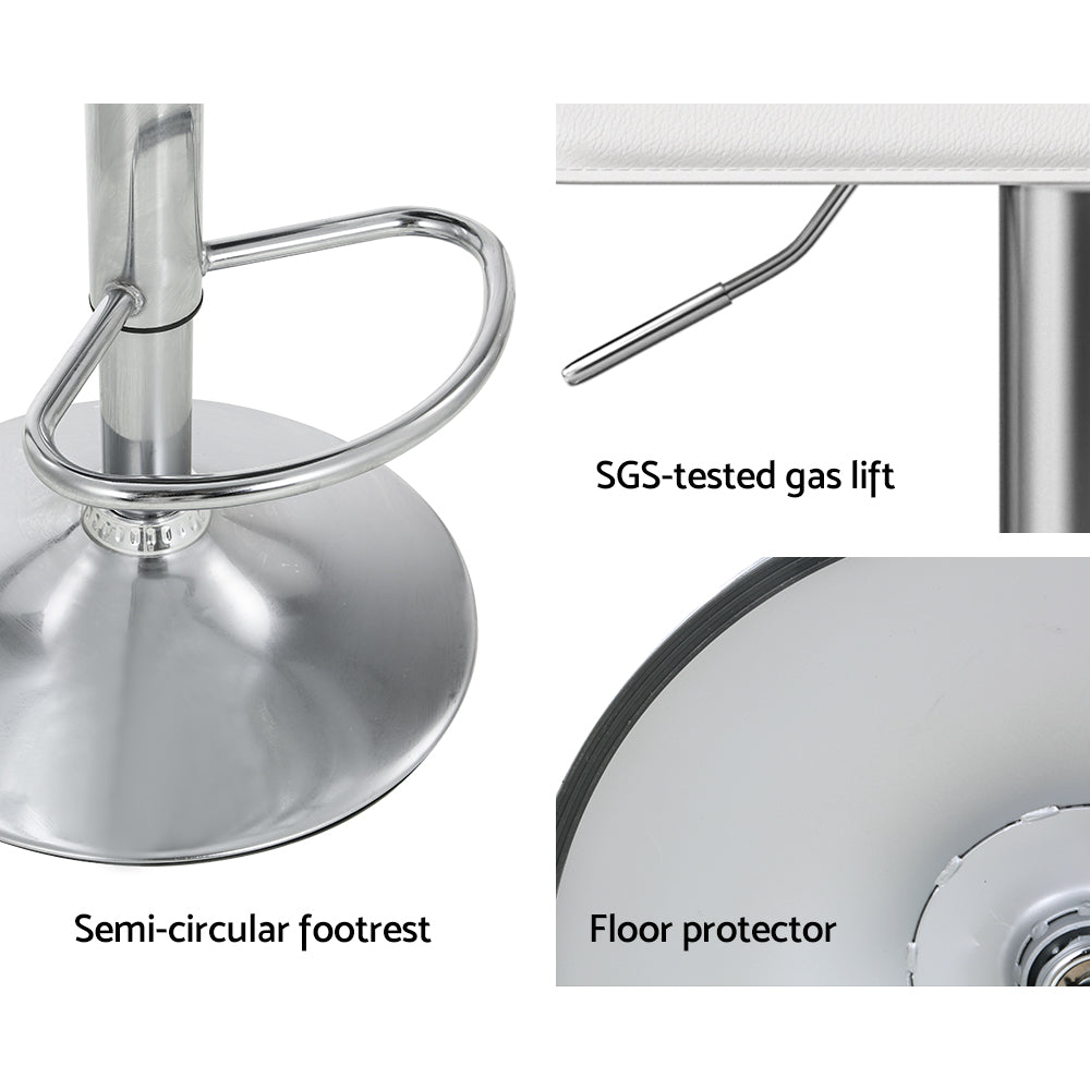 2x Bar Stools | Faux Leather Chair | White