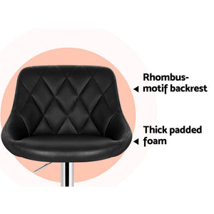 Home Bar Stools With Black Seats - 2 Pack