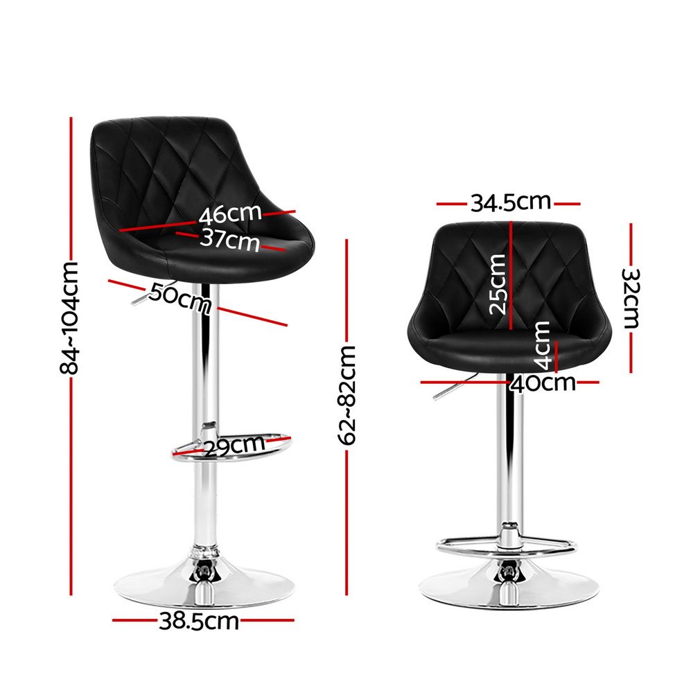 Black Kitchen Bar Stools - 4 Pack