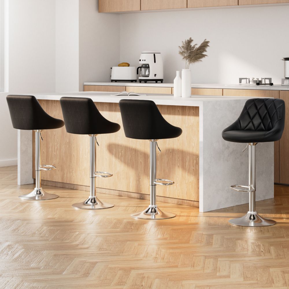 Black Kitchen Bar Stools - 4 Pack