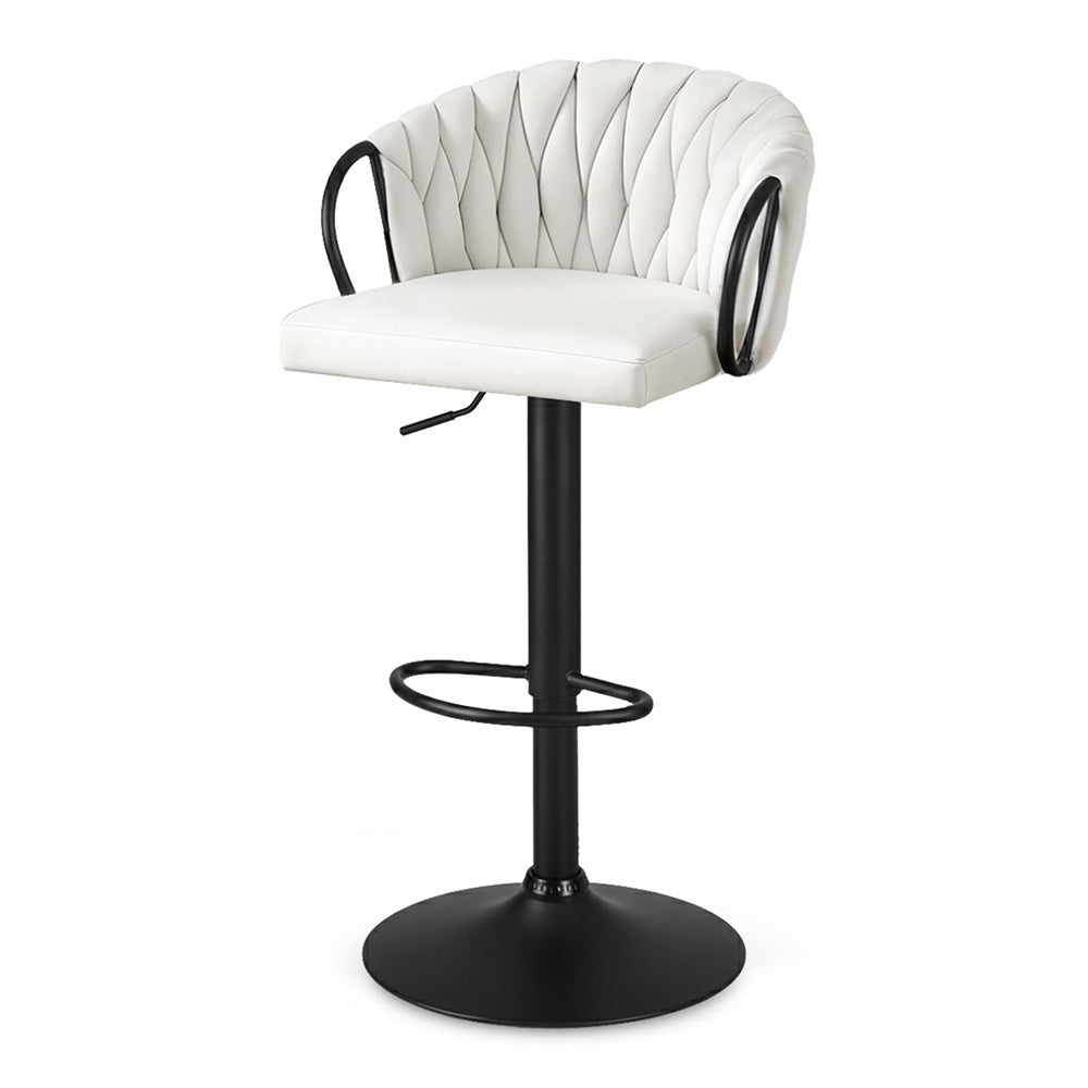 Bar Stool x1 | Woven Velvet Counter Stool | Ivory