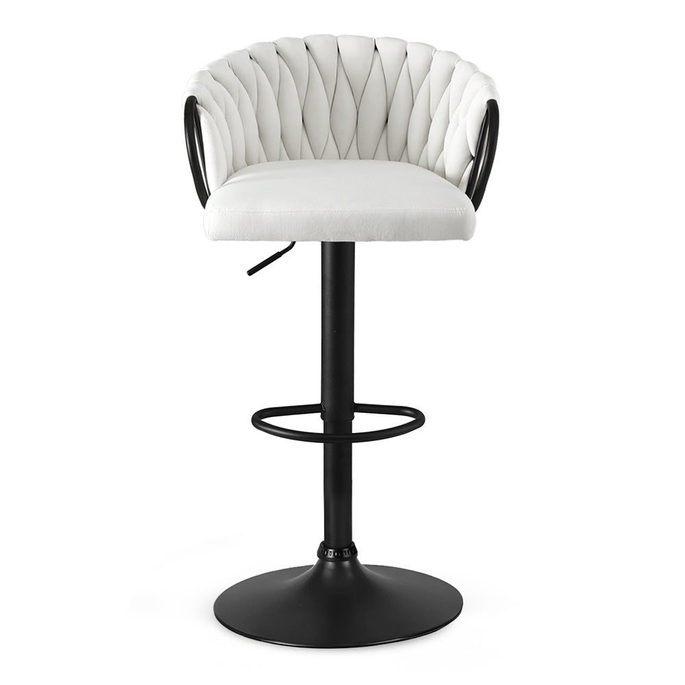Bar Stool x1 | Woven Velvet Counter Stool | Ivory