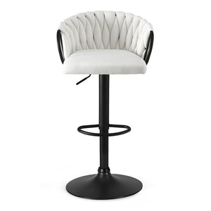 Bar Stool x1 | Woven Velvet Counter Stool | Ivory