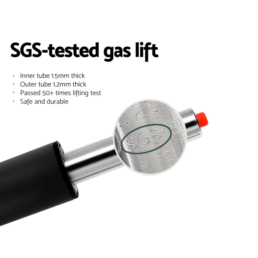 2x Bar Stools | PU Leather | Gas Lift | Black