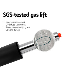 2x Bar Stools | PU Leather | Gas Lift | White