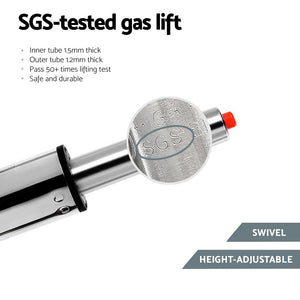 Bar Stool 1PC | Leather Swivel Adjustable PU Counter Chair | Black Finish