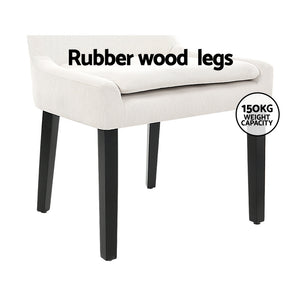 Dining Chairs | Set of 2 | Corduroy Wooden | Beige