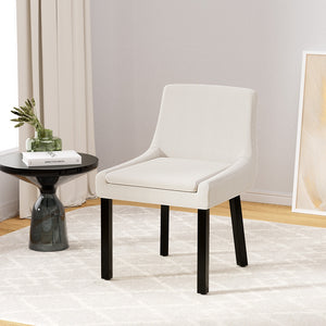 Dining Chairs | Set of 2 | Corduroy Wooden | Beige