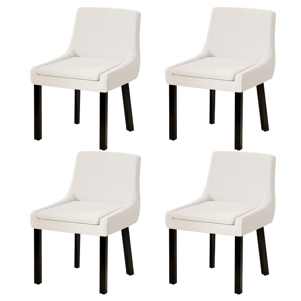 Artiss Dining Chairs | Set of 4 | Corduroy | Wooden Frame | Beige