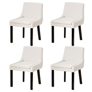 Artiss Dining Chairs | Set of 4 | Corduroy | Wooden Frame | Beige