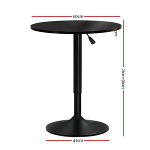 Bar Table | Gas Lift | Round | Black