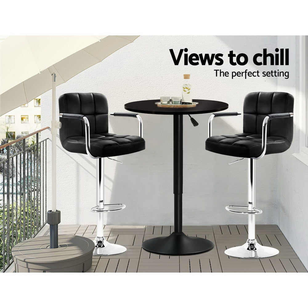 Bar Table | Gas Lift | Round | Black