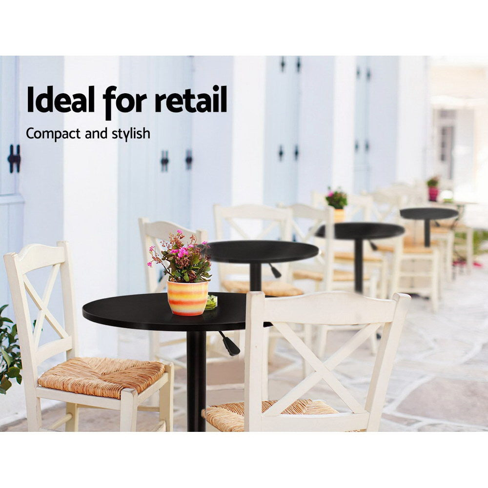Bar Table | Gas Lift | Round | Black