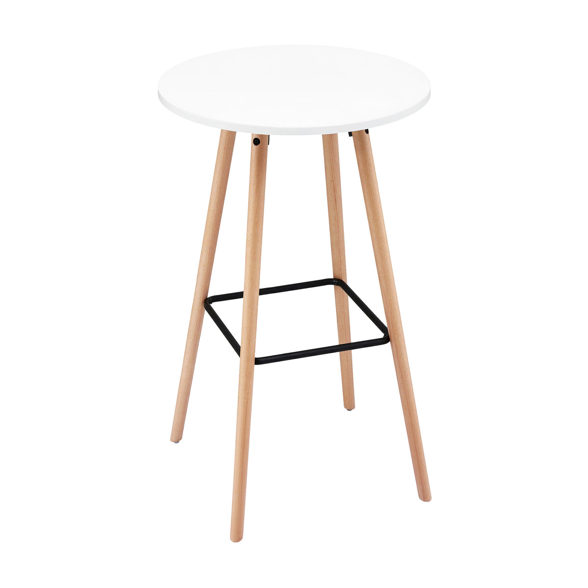 Round Bar Table | 98cm Height | Kitchen Counter Dining Table | White