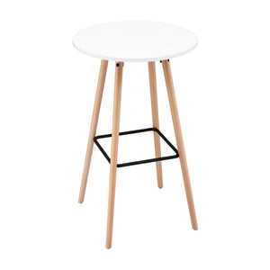 Round Bar Table | 98cm Height | Kitchen Counter Dining Table | White