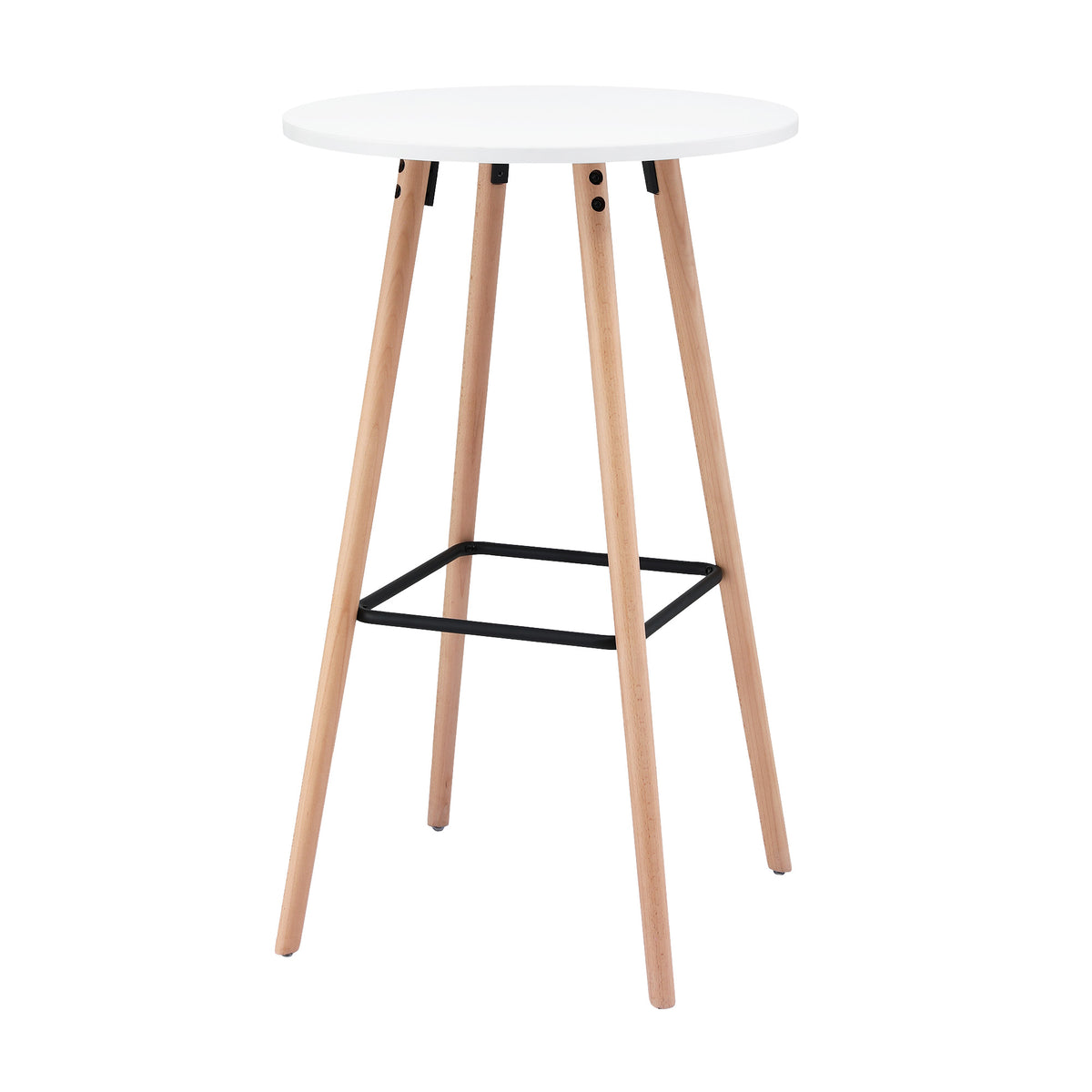 Round Bar Table | 98cm Height | Kitchen Counter Dining Table | White