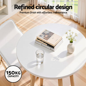 Round Bar Table | 98cm Height | Kitchen Counter Dining Table | White